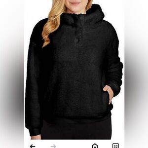 Lukka Lux Black Sherpa Pullover Hoodie